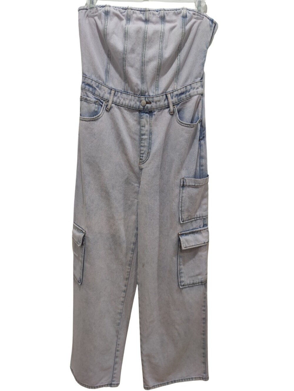 Wild Fable Light Blue Denim Strapless Jumpsuit